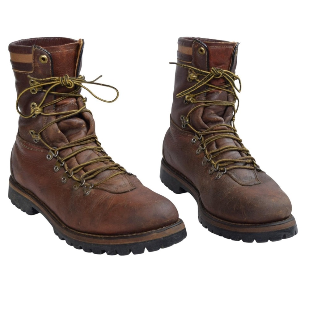 Vintage Herman Survivors Mens 12 W Leather Insulated Hiking Vibram Lug Work Boot